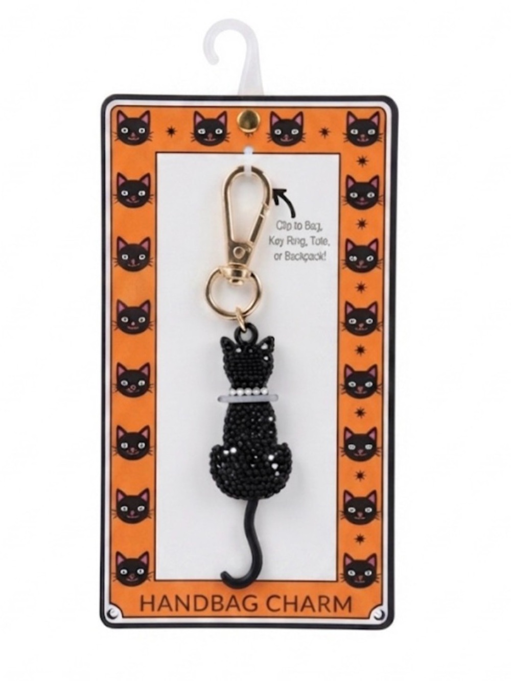 NWT ⚜️🐈‍⬛⚜️ True to Form Rhinestone Black Kitty Cat Key Chain Bag Charm